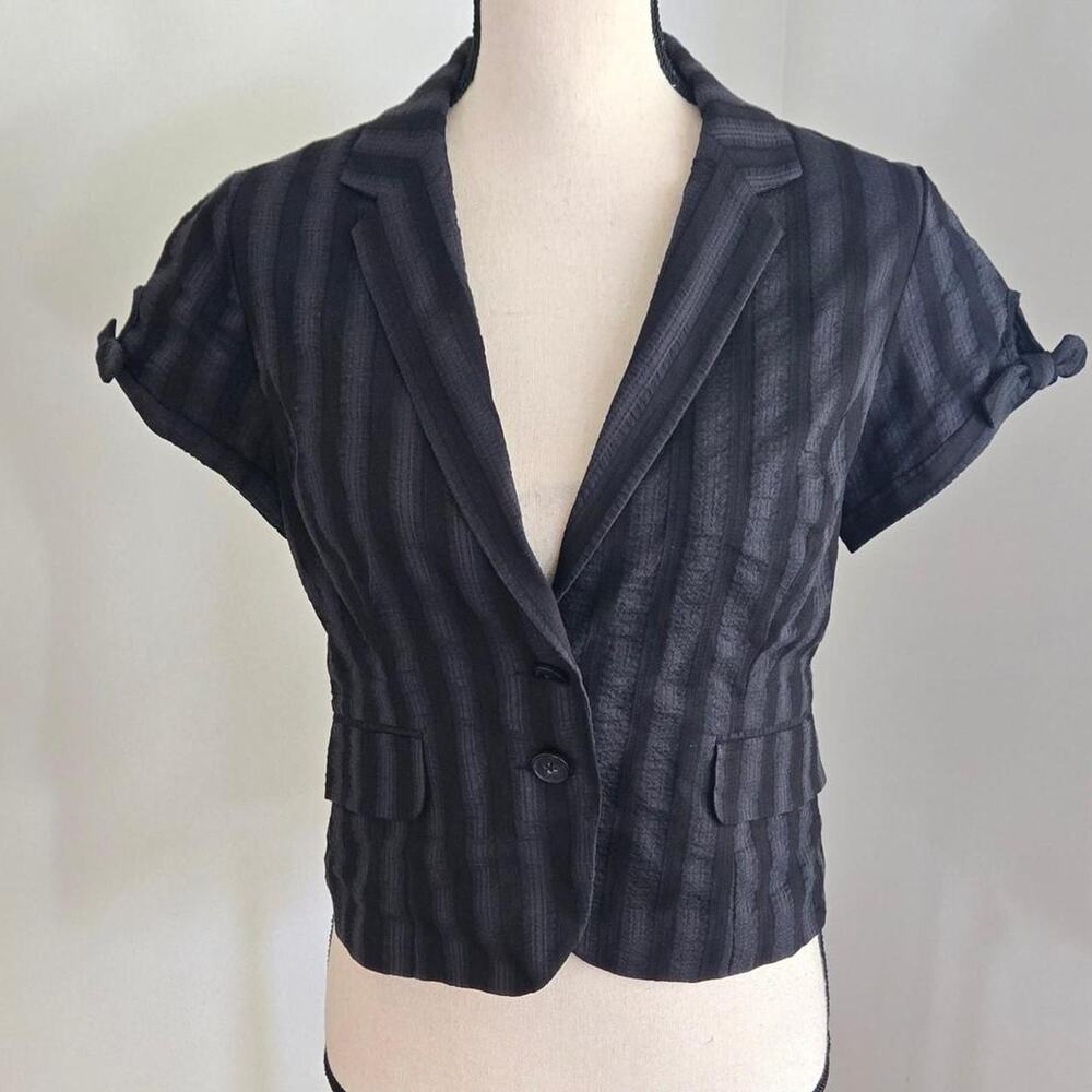 express vintage y2k black short sleeve blazer jacket sz 8